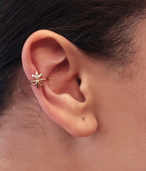 GOLD EARRING WITH ZIRCONIA