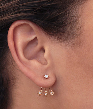 GOLD EARRING WITH ZIRCONIA