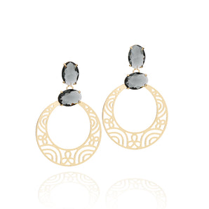 GOLD EARRING WITH CRYSTAL