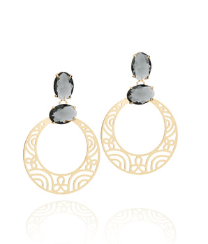 GOLD EARRING WITH CRYSTAL