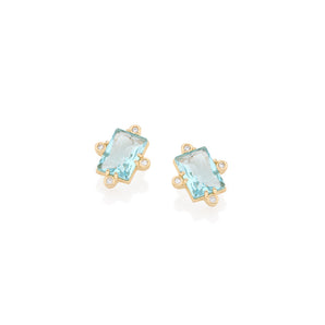 GOLD EARRING WITH CRYSTAL AND ZIRCONIA