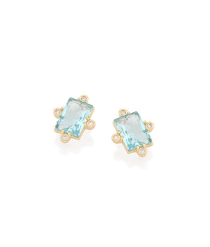 GOLD EARRING WITH CRYSTAL AND ZIRCONIA