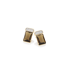 GOLD EARRING WITH CRYSTAL AND ZIRCONIA