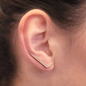 GOLD EARRING WITH ZIRCONIA