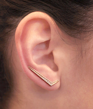 GOLD EARRING WITH ZIRCONIA
