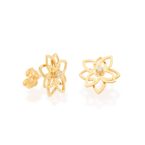 GOLD PLATED EARRING WITH ZIRCONIA