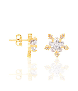 GOLD EARRING WITH ZIRCONIA