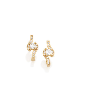 GOLD EARRING WITH ZIRCONIA