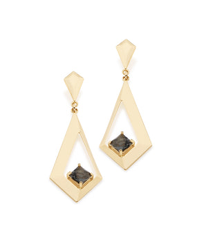 GOLD EARRING WITH CRYSTAL