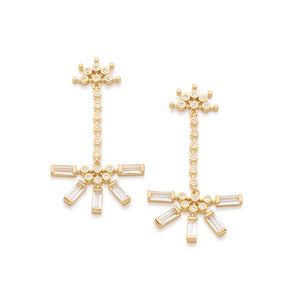 GOLD EARRING WITH CRYSTAL AND ZIRCONIA