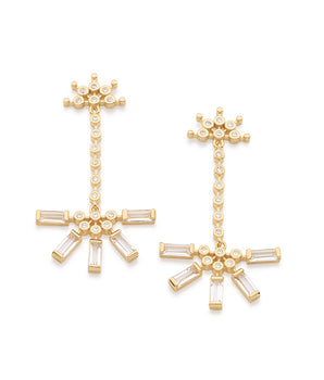 GOLD EARRING WITH CRYSTAL AND ZIRCONIA