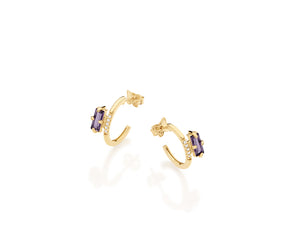 GOLD EARRING WITH CRYSTAL AND ZIRCONIA