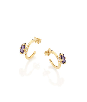 GOLD EARRING WITH CRYSTAL AND ZIRCONIA