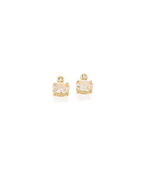 GOLD EARRING WITH CRYSTAL AND ZIRCONIA