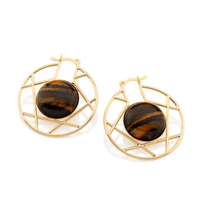 GOLD EARRING WITH CRYSTAL
