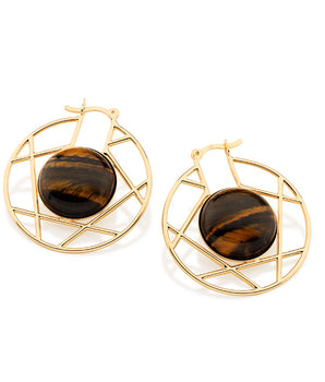 GOLD EARRING WITH CRYSTAL