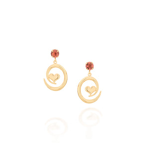GOLD EARRING WITH CRYSTAL