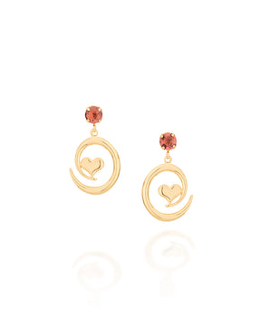 GOLD EARRING WITH CRYSTAL