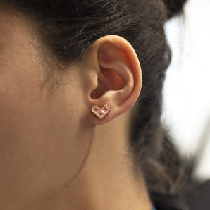 GOLD EARRING WITH CRYSTAL