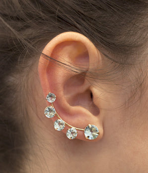 GOLD EARRING WITH CRYSTAL