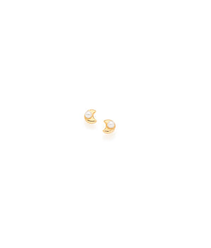 GOLD KID'S EARRING WITH PEARL