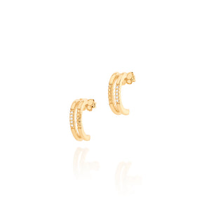 GOLD KID'S EARRING WITH ZIRCONIA
