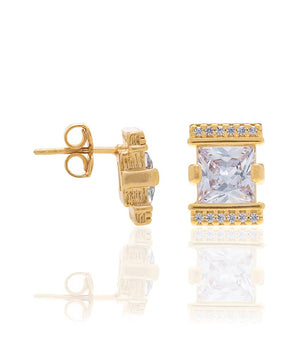 GOLD EARRING WITH ZIRCONIA