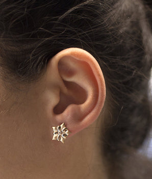 GOLD EARRING WITH ZIRCONIA