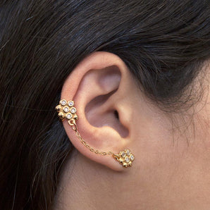 GOLD PLATED EARRING WITH ZIRCONIA