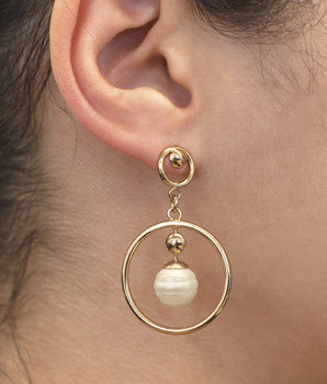 GOLD EARRING PEARLS