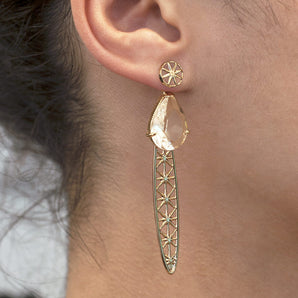 GOLD EARRING WITH CRISTAL