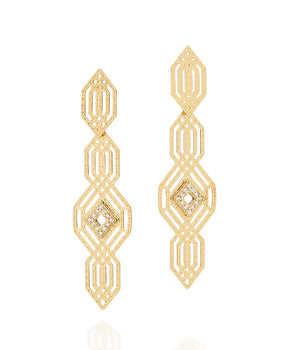 GOLD PLATED EARRING WITH ZIRCONIA