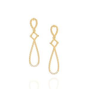 GOLD PLATED EARRING WITH  ZIRCONIA