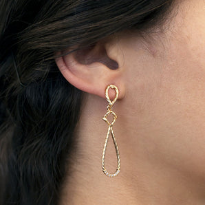 GOLD PLATED EARRING WITH  ZIRCONIA