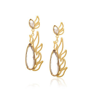 GOLD EARRING WITH CRISTALS