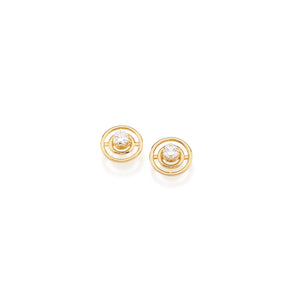 GOLD PLATED EARRING WITH  ZIRCONIA