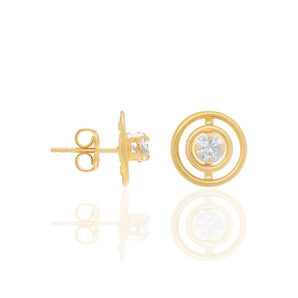 GOLD PLATED EARRING WITH  ZIRCONIA
