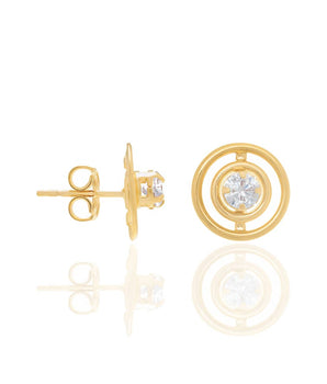 GOLD PLATED EARRING WITH  ZIRCONIA