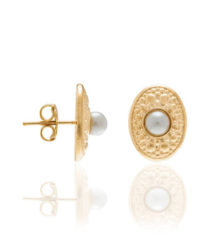 GOLD EARRING WITH PEARL