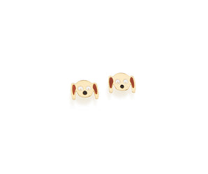 GOLD KID´S EARRING WITH RESIN APPLICATION.