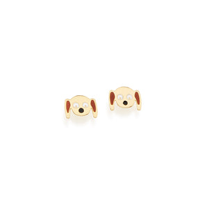 GOLD KID´S EARRING WITH RESIN APPLICATION.