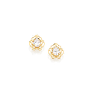 GOLD PLATED EARRING WITH ZIRCONIA