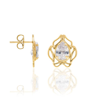 GOLD PLATED EARRING WITH ZIRCONIA