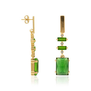 GOLD PLATED EARRING WITH CRISTALS AND ZIRCONIA