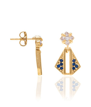 GOLD EARRING WITH ZIR AND CRISTAL