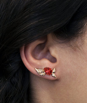 GOLD EARRING WITH CRISTALS