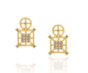 GOLD EARRING WITH ZIRCONIA