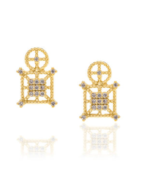 GOLD EARRING WITH ZIRCONIA