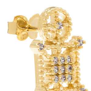 GOLD EARRING WITH ZIRCONIA