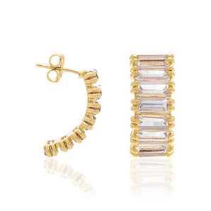 GOLD EARRING WITH CRYSTAL